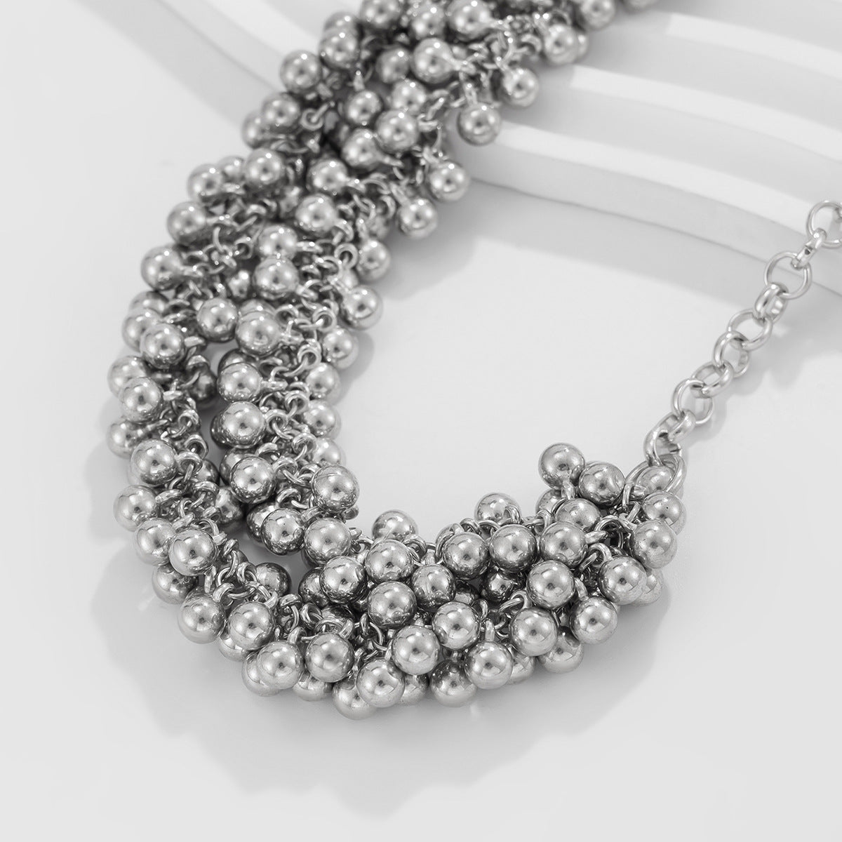 Multi-Layer Bead & Chain Necklace | Minimalist Layered Style | English Rose