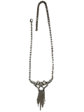 Silver Diamanté Riviera Necklace with Fringe & Bow | Gift Boxed