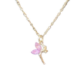 Tinkerbell Silver-Plated Necklace with Amethyst Crystal Wings | English Rose