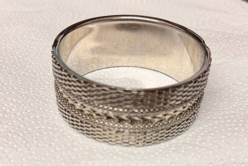 Manchette large couleur argent