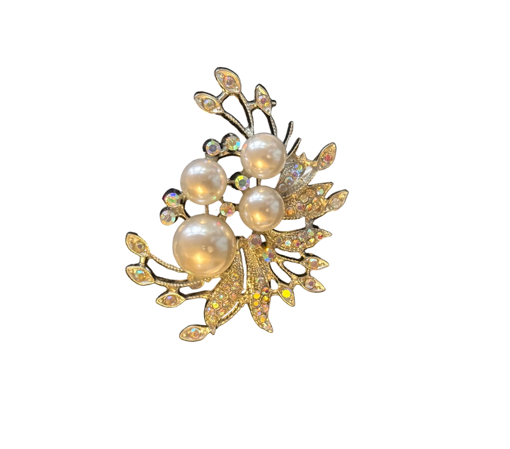 Sparkle Aurelia Borealis AB Crystal Brooch — Gold or Silver Tone