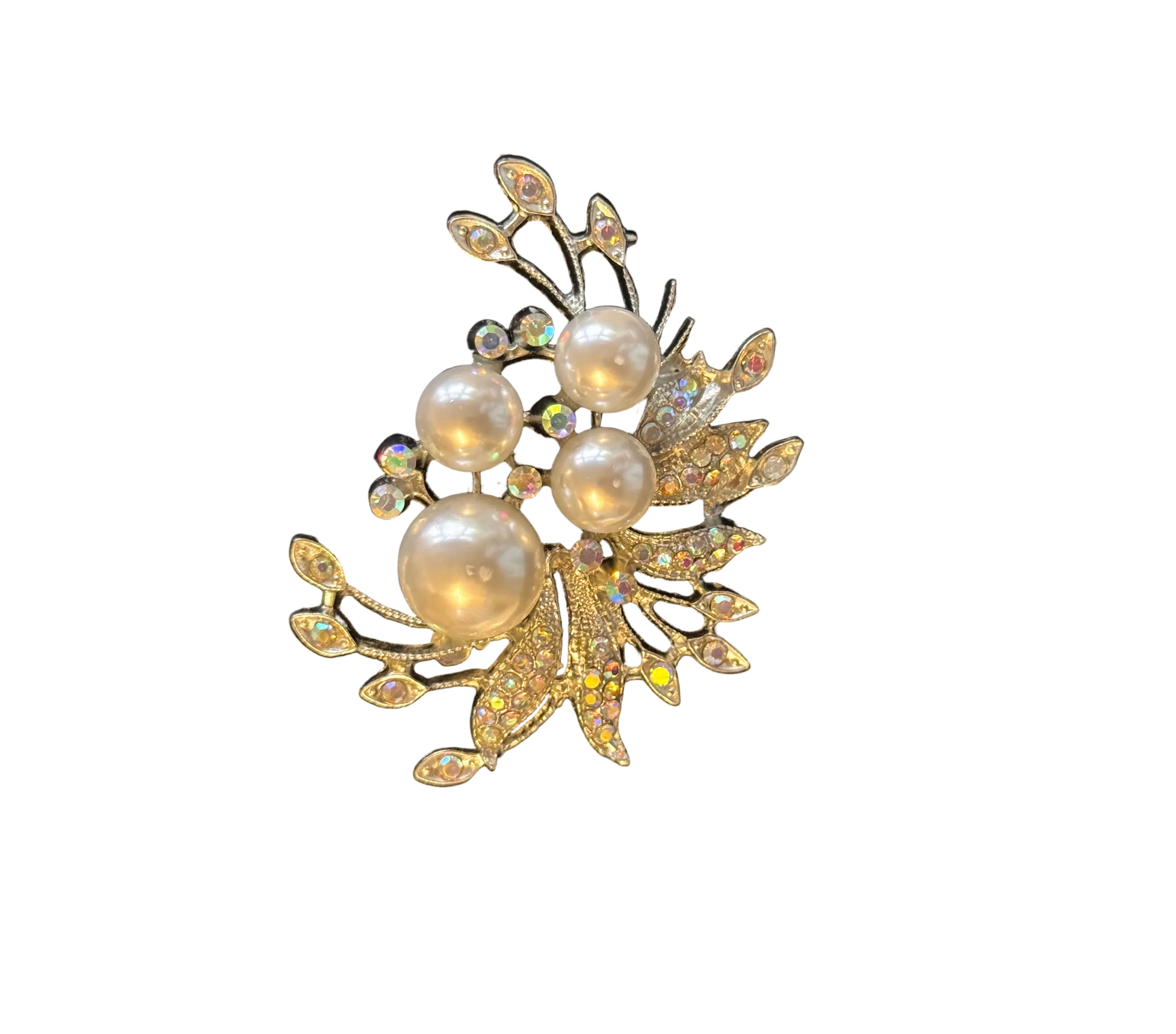Sparkle Aurelia Borealis AB Crystal Brooch — Gold or Silver Tone