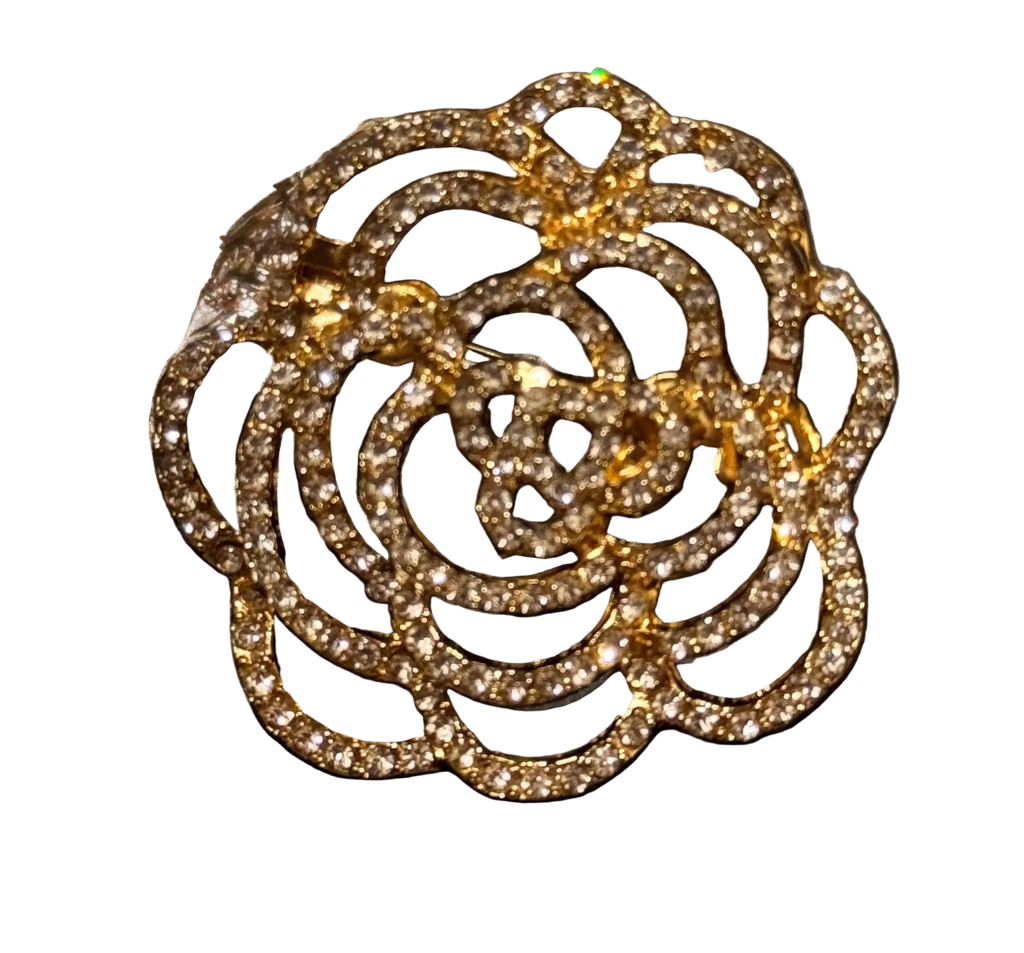Broche moderne neuve motif rose