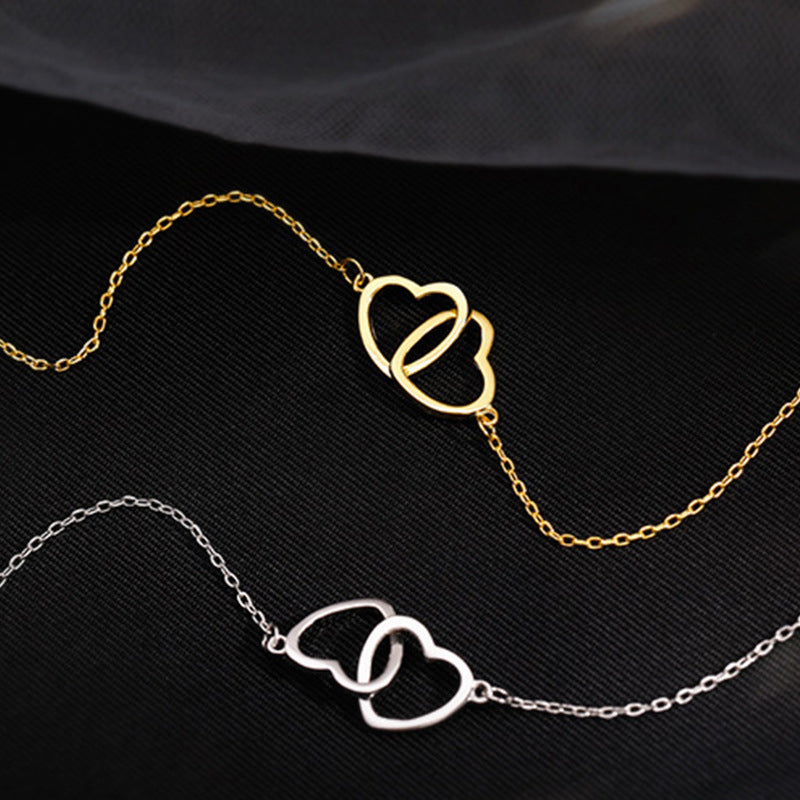 Vintage Love Necklace with interlocking style. Small & Beautiful for women in gold-tone or silver-tone