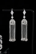 Vintage Style silver-tone Chandelier Tassle Tassel Drop Earrings.