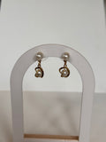 Dainty Faux Pearl & Gold-Tone Drop Stud Earrings