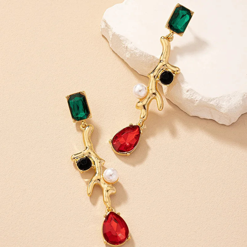 Geometric Rose Earrings in a Vintage Style For Today. Gold tone & post studs for women