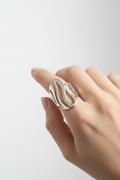 Wave Sterling Silver Ring Size T | English Rose