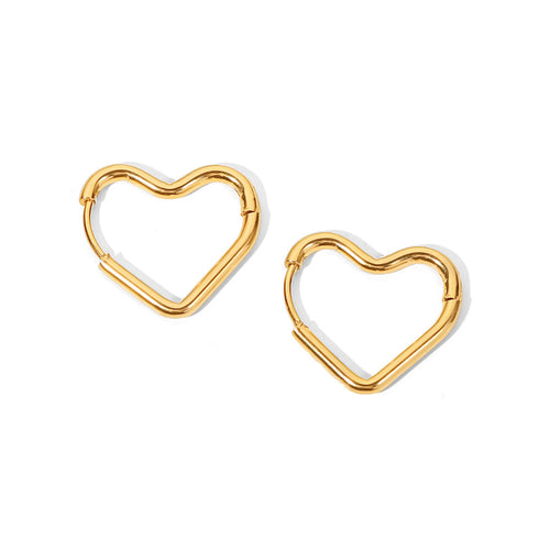 French-Style Stainless Steel Heart Earrings