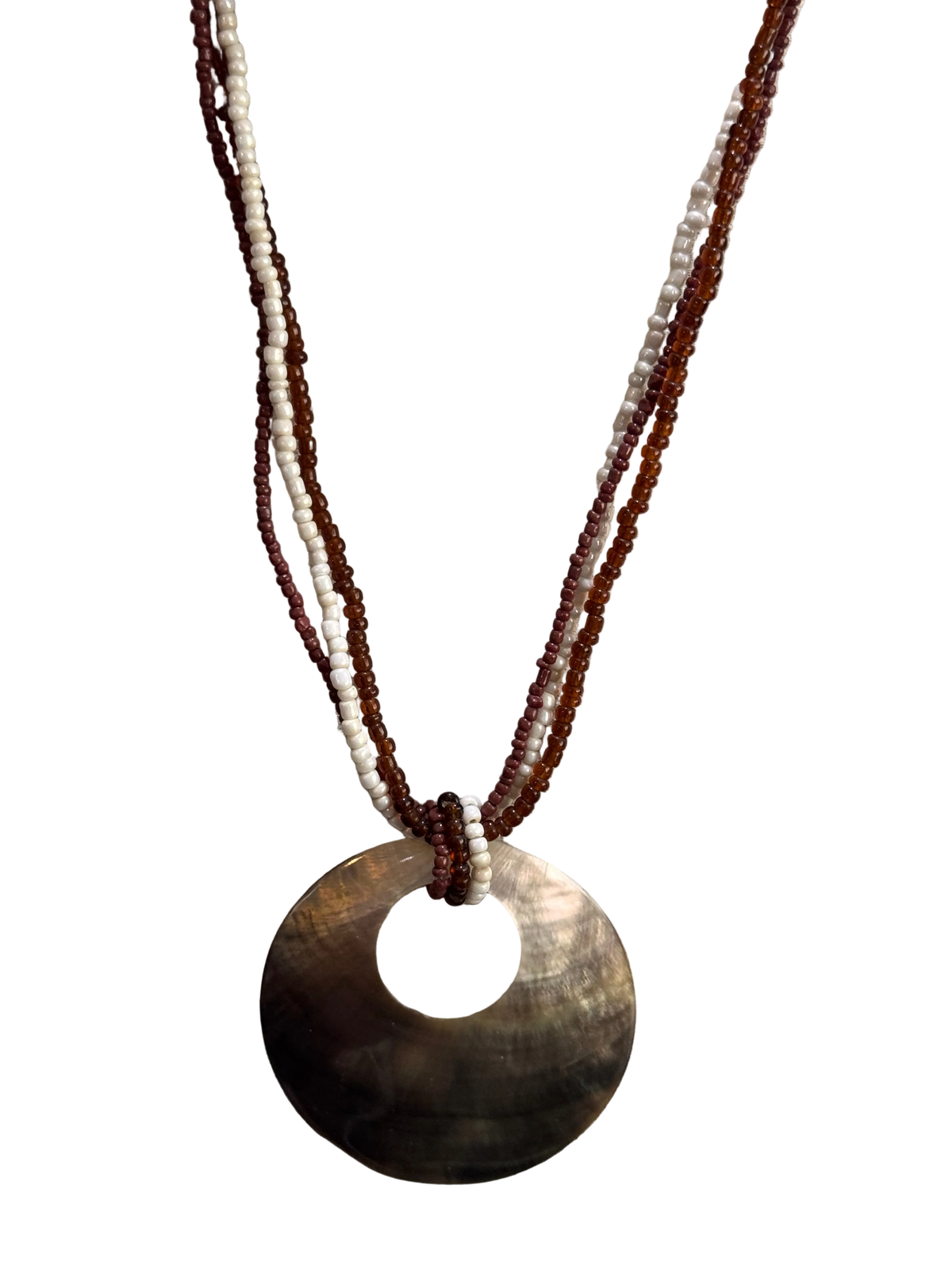 Boho Double Strand Shell & Bead Necklace