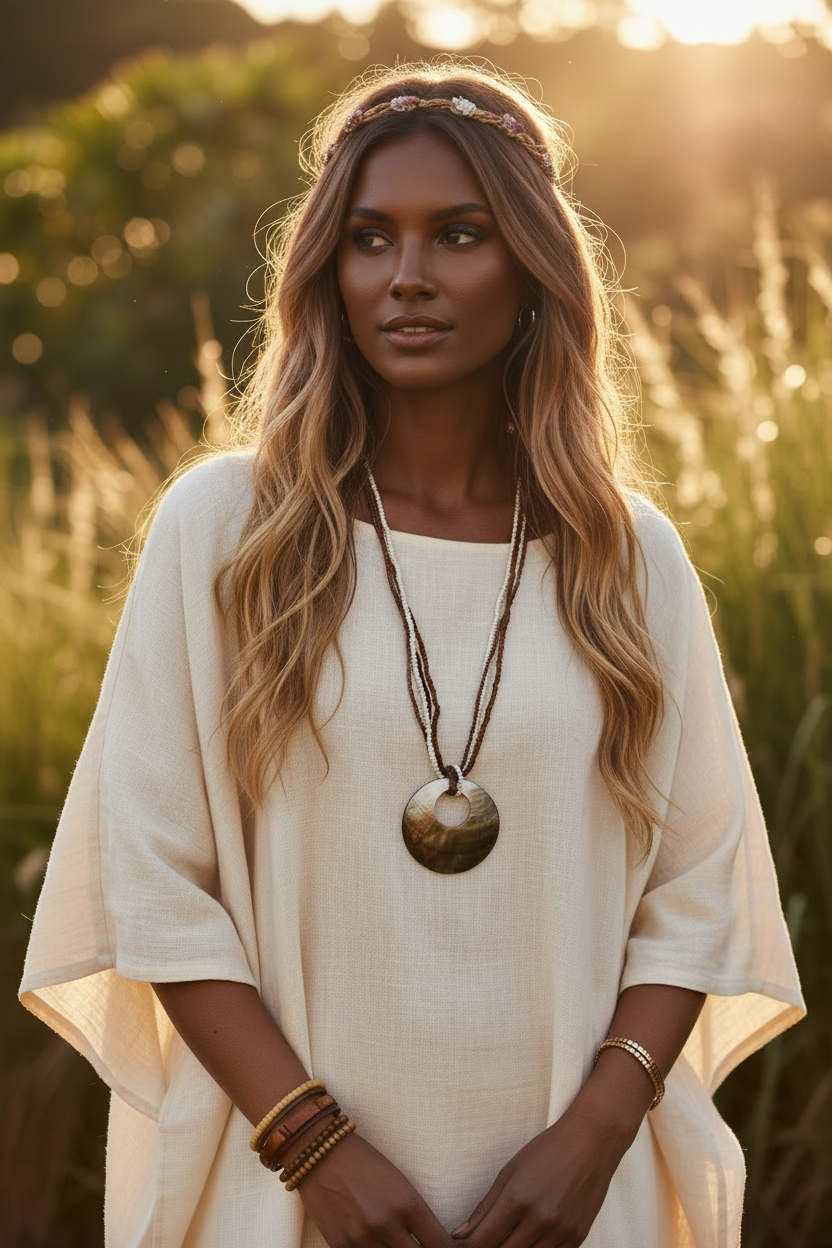 Boho Double Strand Shell & Bead Necklace