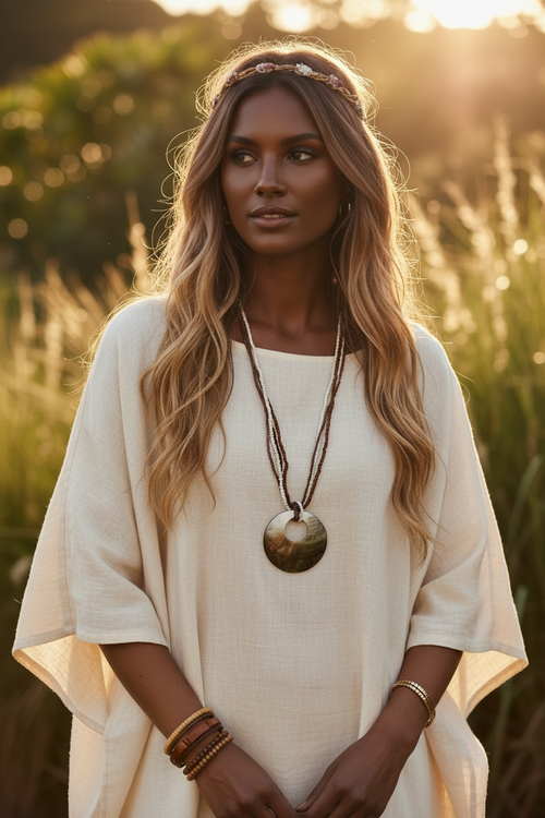 Boho Double Strand Shell & Bead Necklace