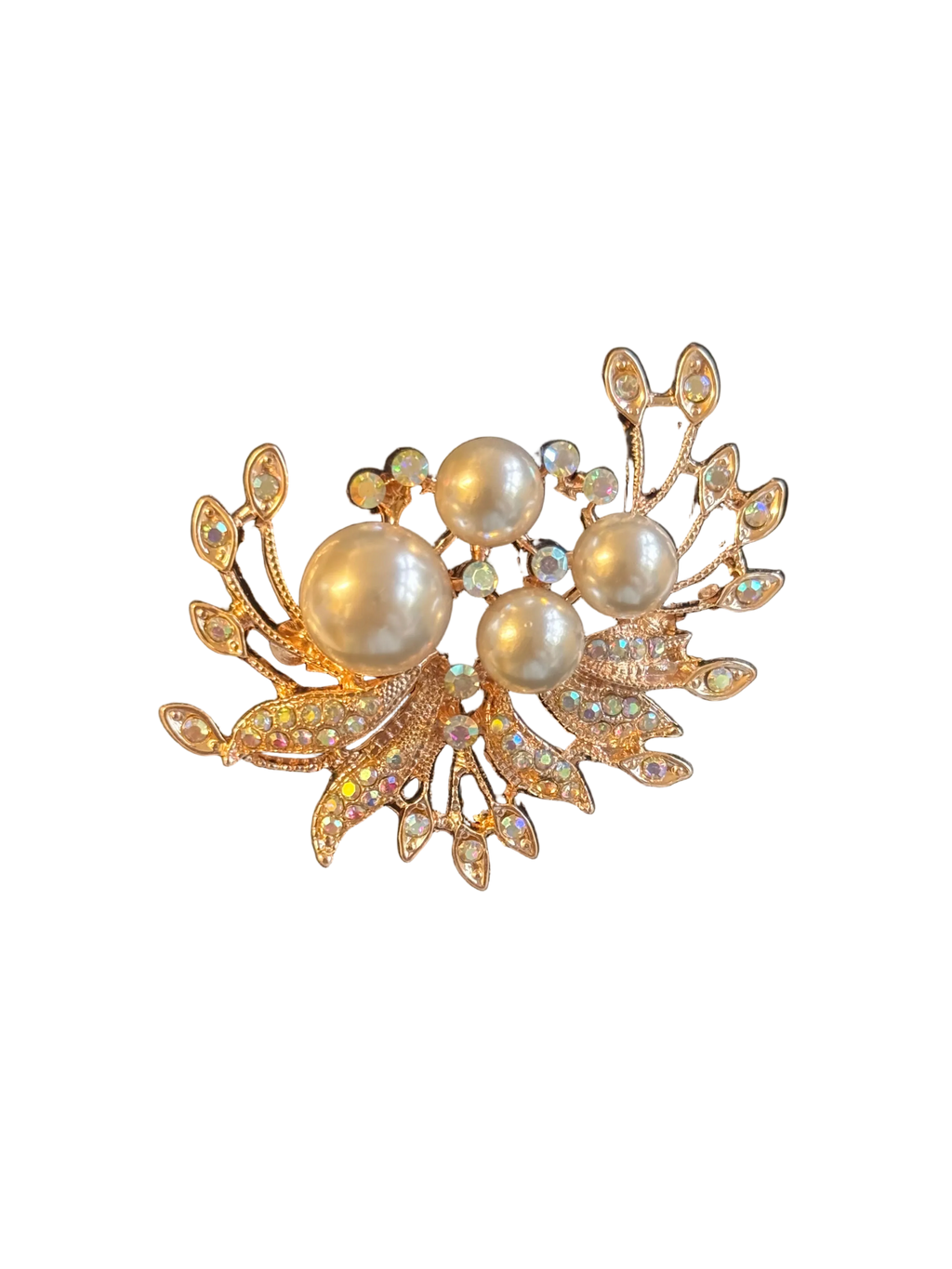 Sparkle Aurelia Borealis AB Crystal Brooch — Gold or Silver Tone