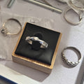 Hallmarked Sterling Silver Twisted Band Ring – Size M½