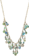 Aurora Drop Necklace | Vintage Chandelier Beaded Necklace in Green & Blue