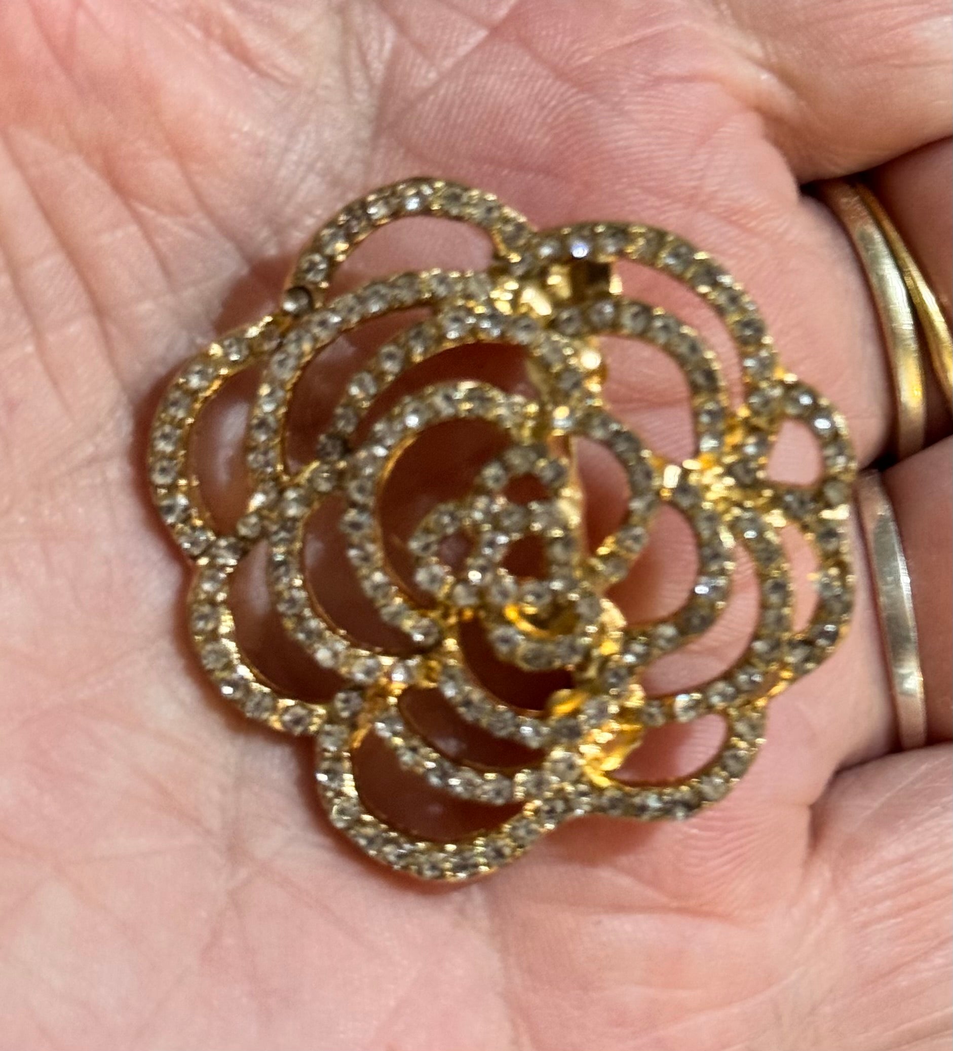 Modern New Brooch in a Rose Design