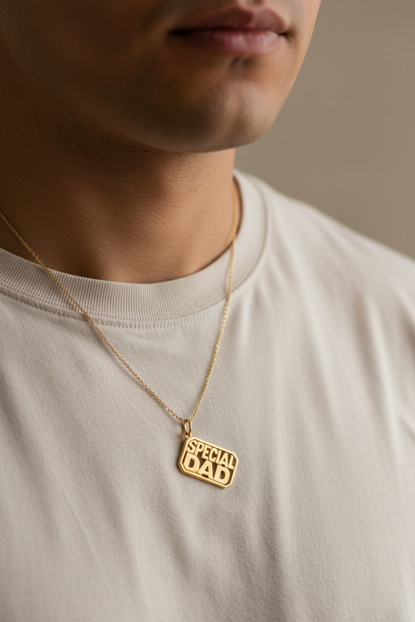 9ct Gold Special Dad Charm Pendant | British Hallmarked | English Rose