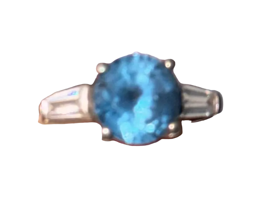 Sterling silver Antique ring with Sapphire Hallmarked
