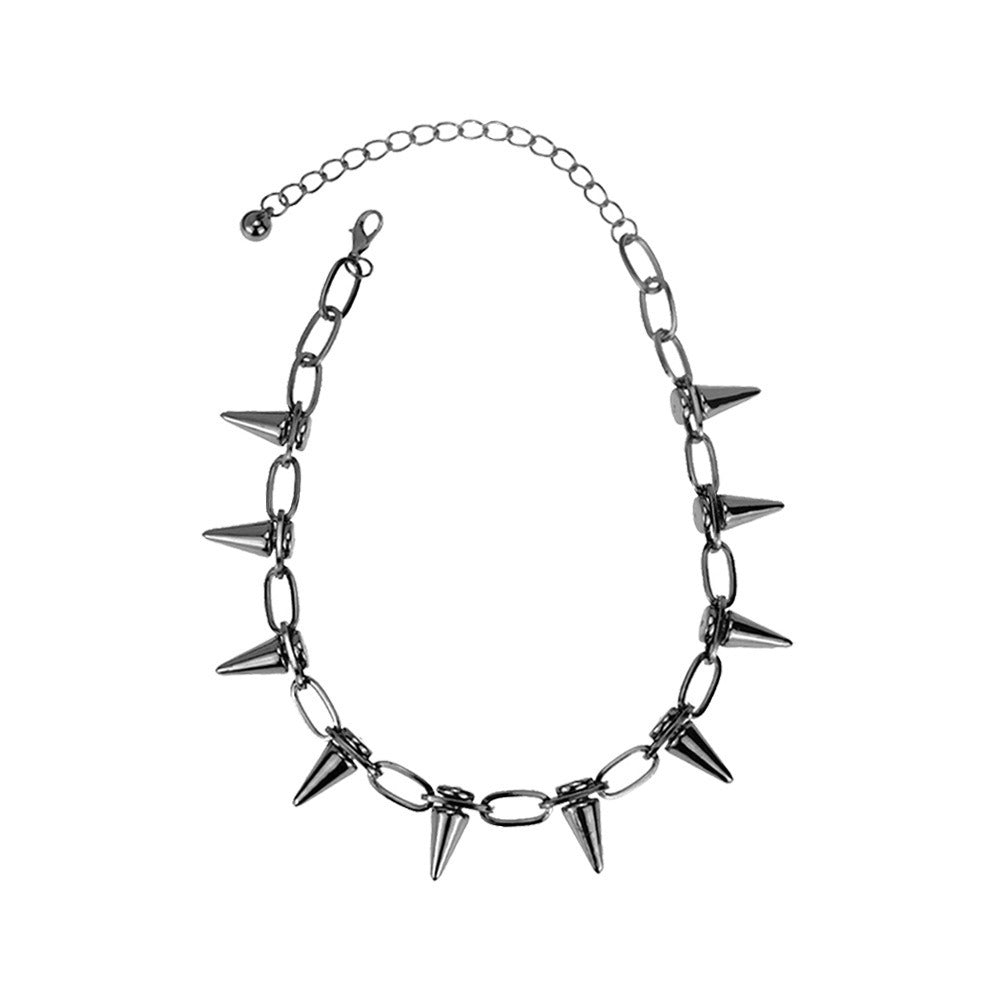 Vintage 80s Punk & Gothic Spike Choker Necklace | Dog Collar Style | Gold, Silver & Black
