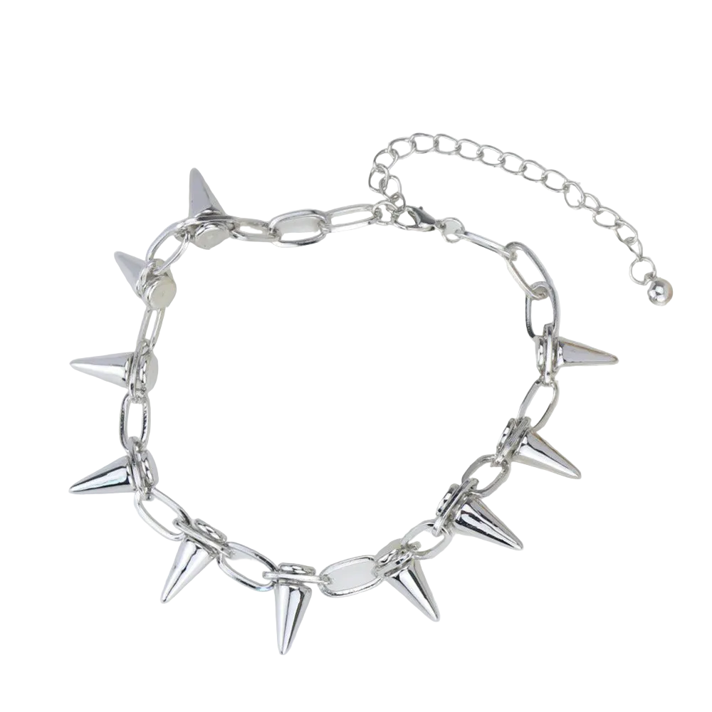 Vintage 80s Punk & Gothic Spike Choker Necklace | Dog Collar Style | Gold, Silver & Black
