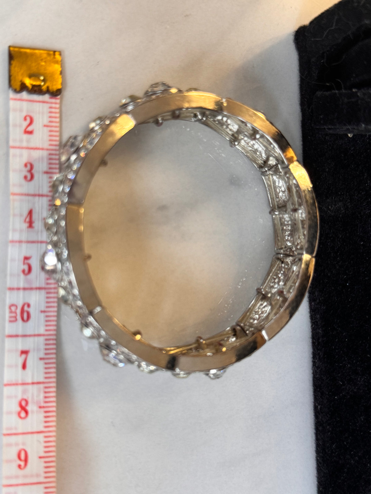 Silver-Tone Rhinestone Stretch Bracelet