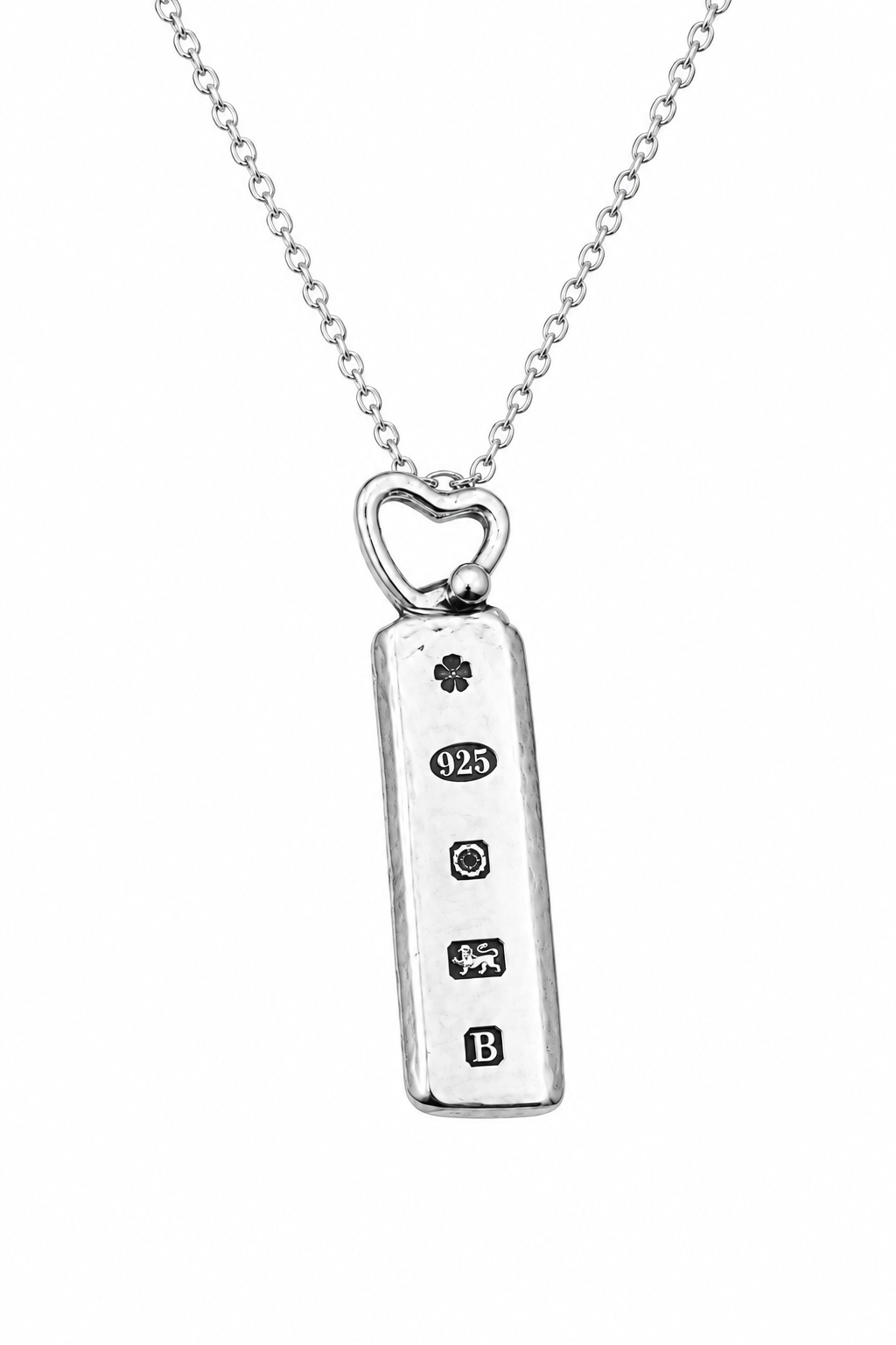 Handmade Sterling Silver Ingot Pendant Heart Bail