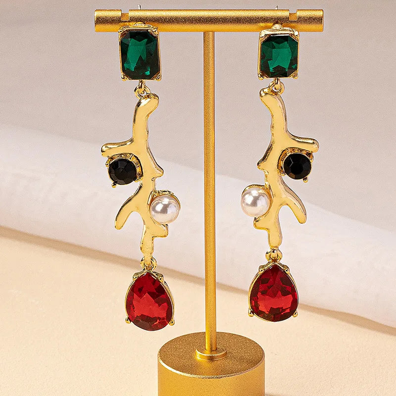 Geometric Rose Earrings in a Vintage Style For Today. Gold tone & post studs for women