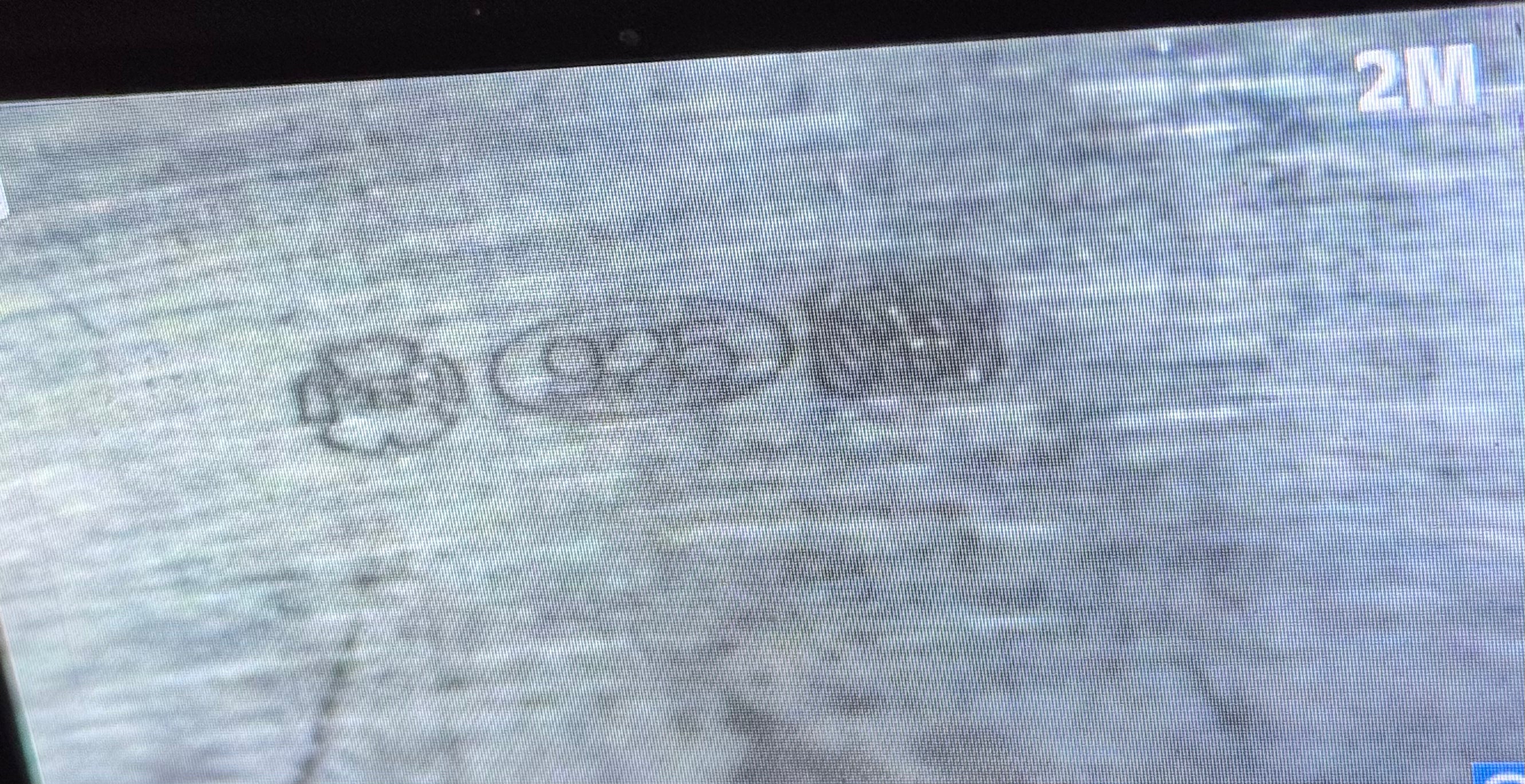 A close-up of he hallmark as seen through a magnifier
