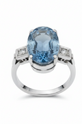RARE Antique Palladium 950 Ring with Blue Stone