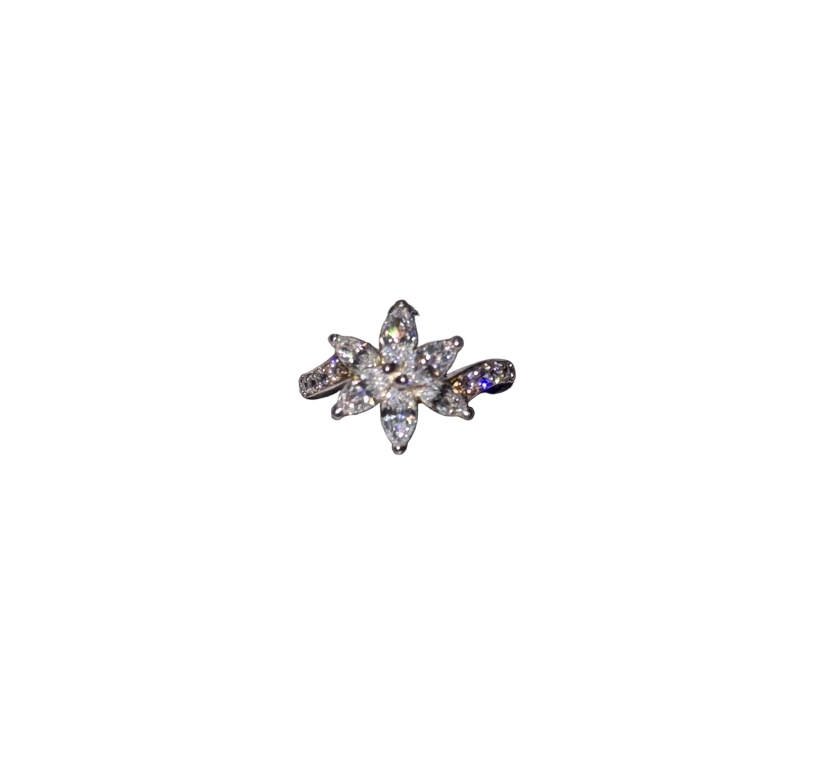 Sterling Silver Star / Flower ring Hallmarked