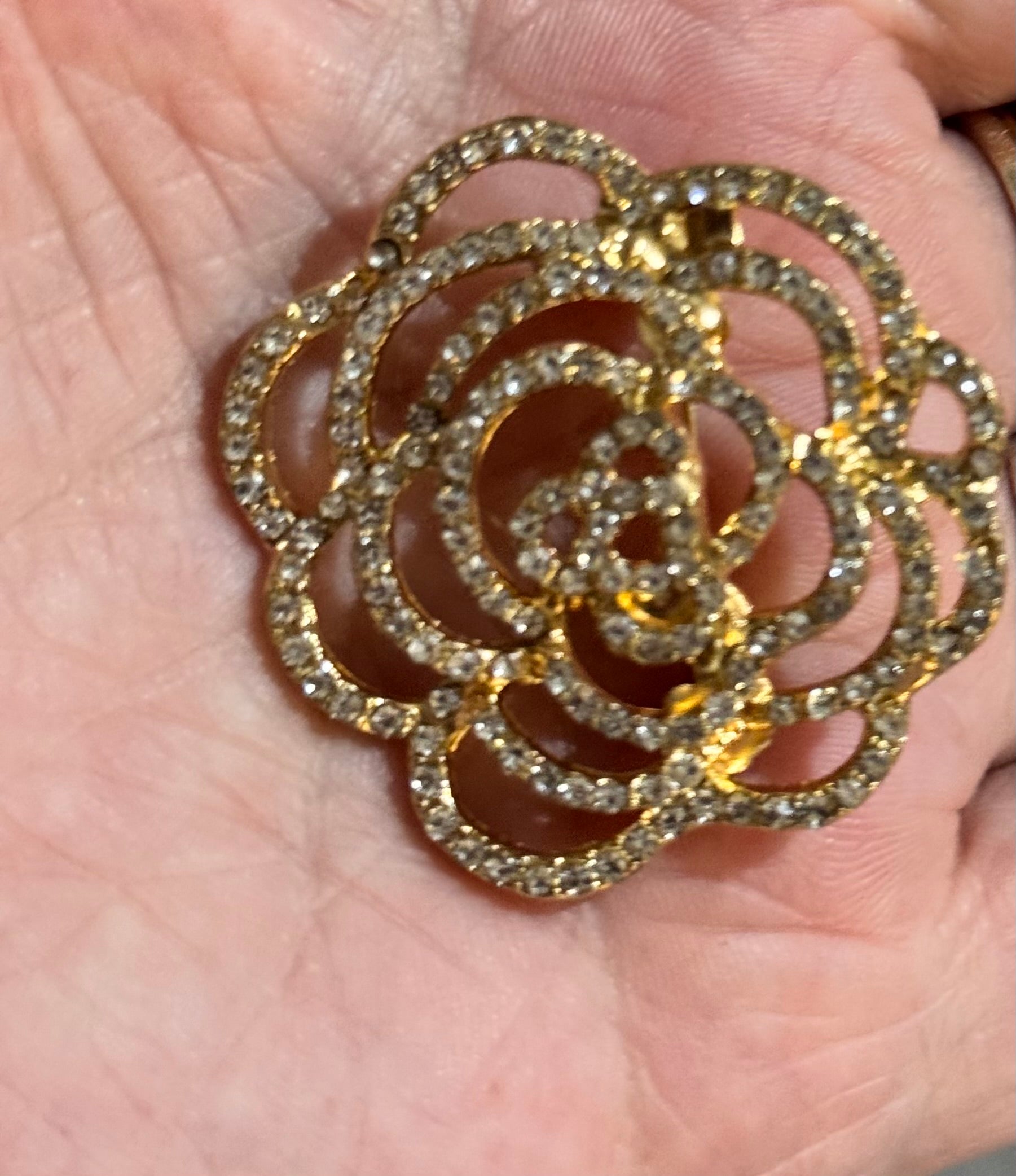 Modern New Brooch in a Rose Design