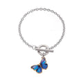 Blue Gradient Butterfly Choker Necklace & Bracelet Set | Korean Style | English Rose