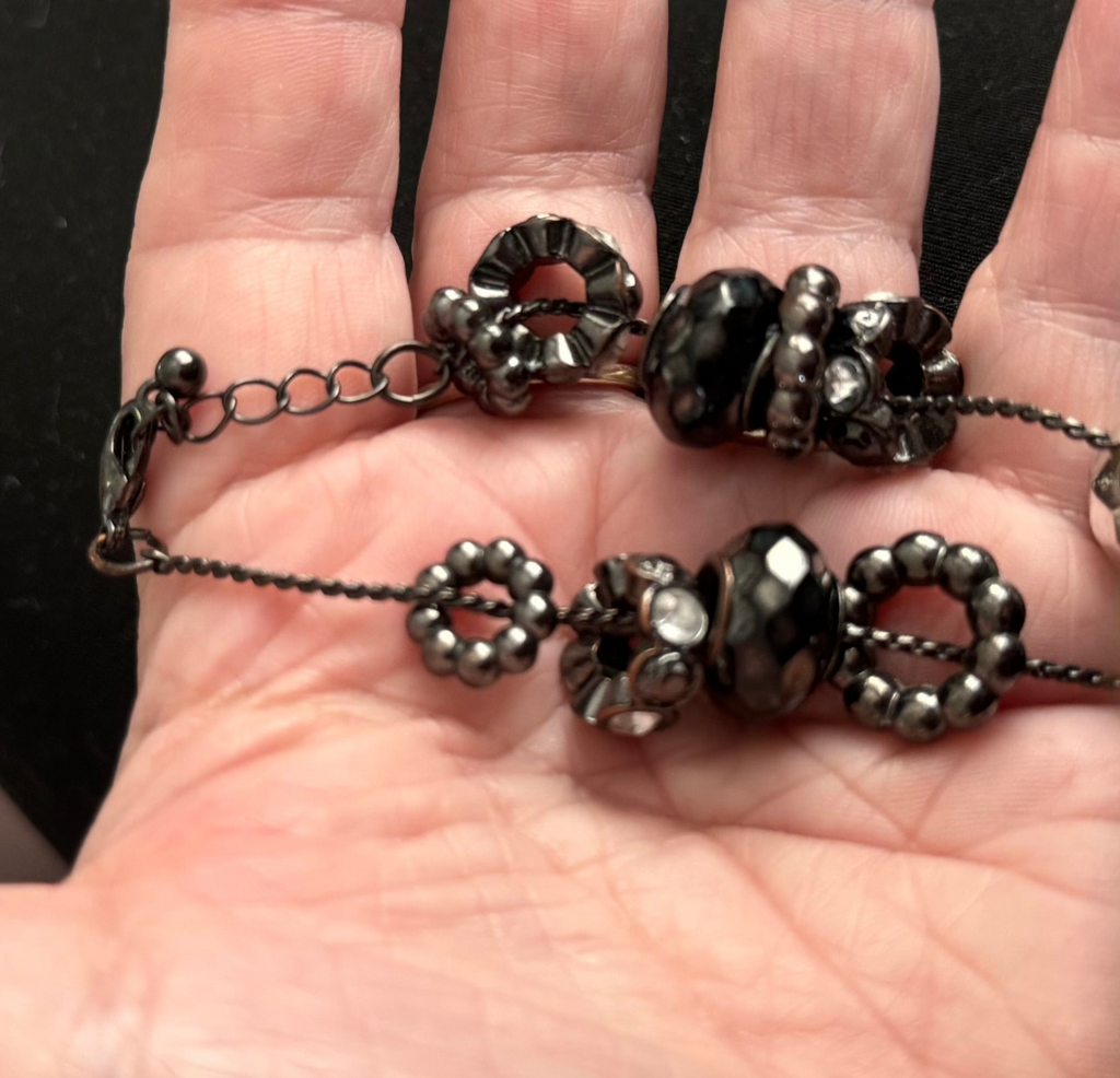 Black Charm Bracelet with charms