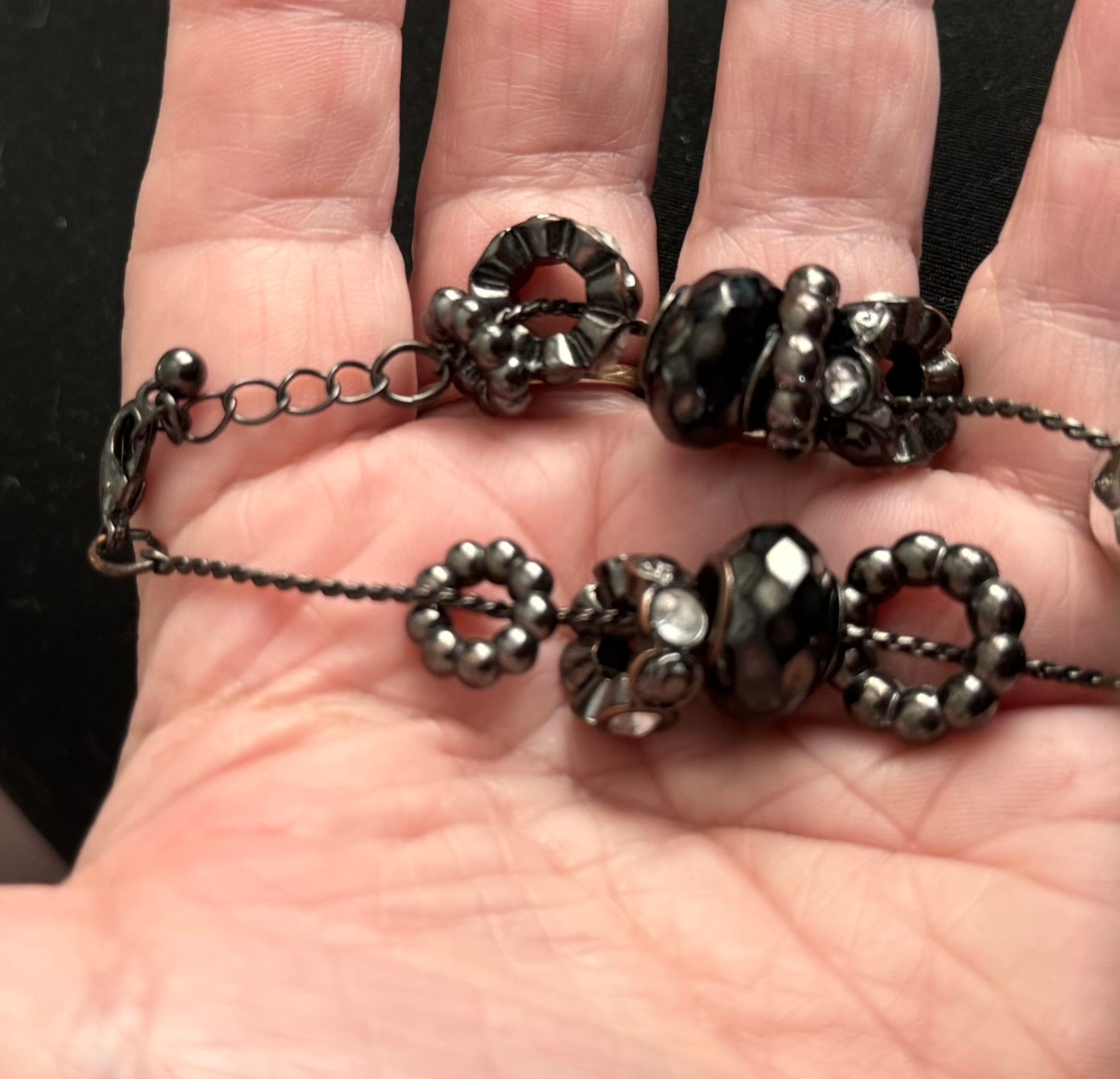 Black Charm Bracelet with charms