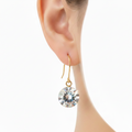 Handmade 9ct Gold Fine Wire Crystal Drop Earrings