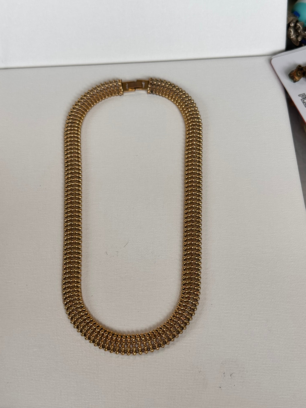 Vintage Gold-Plated Collar Necklace