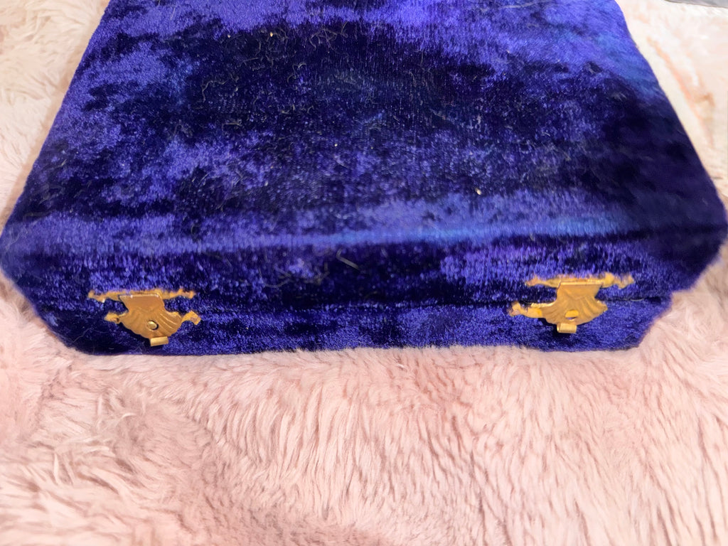 Judaica cups in original blue velvet presentation box with gold clasps