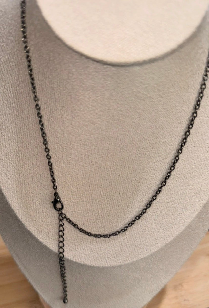 Vintage Iridescent Lariat Necklace
