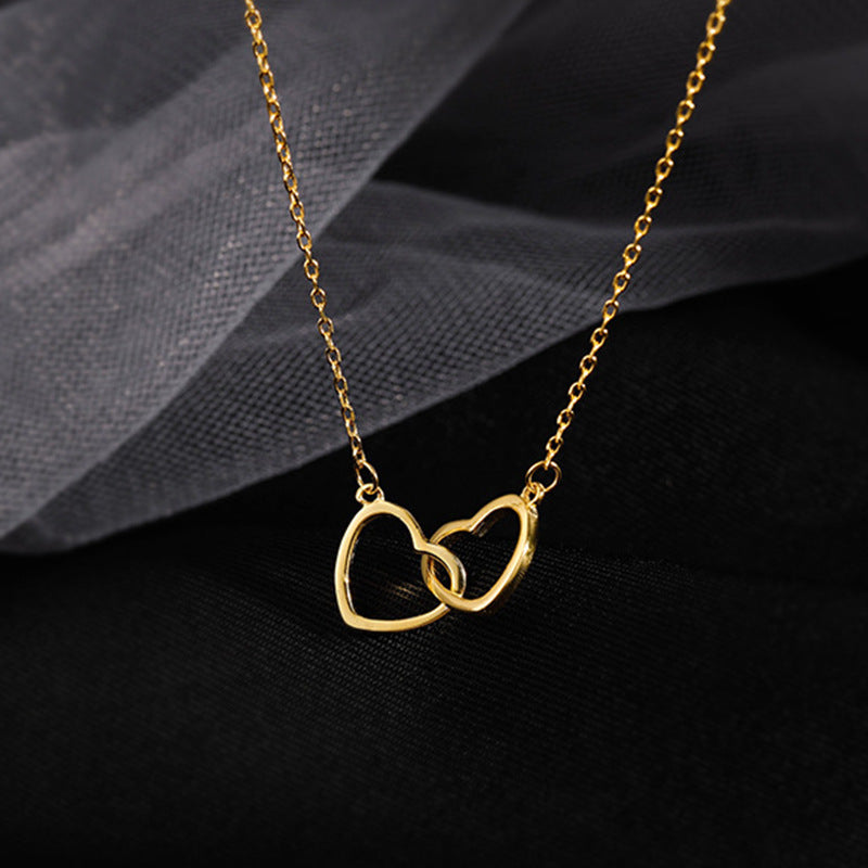 Vintage Love Necklace with interlocking style. Small & Beautiful for women in gold-tone or silver-tone