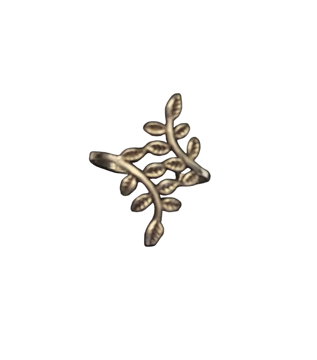 Leaf crossover ring in Sterling silver hallmarked|English Rose
