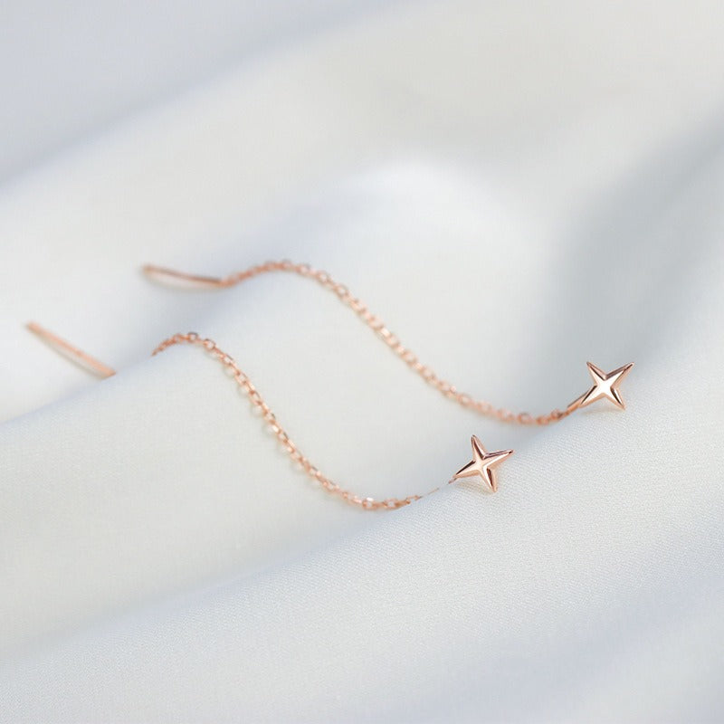 Another image of the gold tone not vintage but beautiful rose gold tone tassel earrings