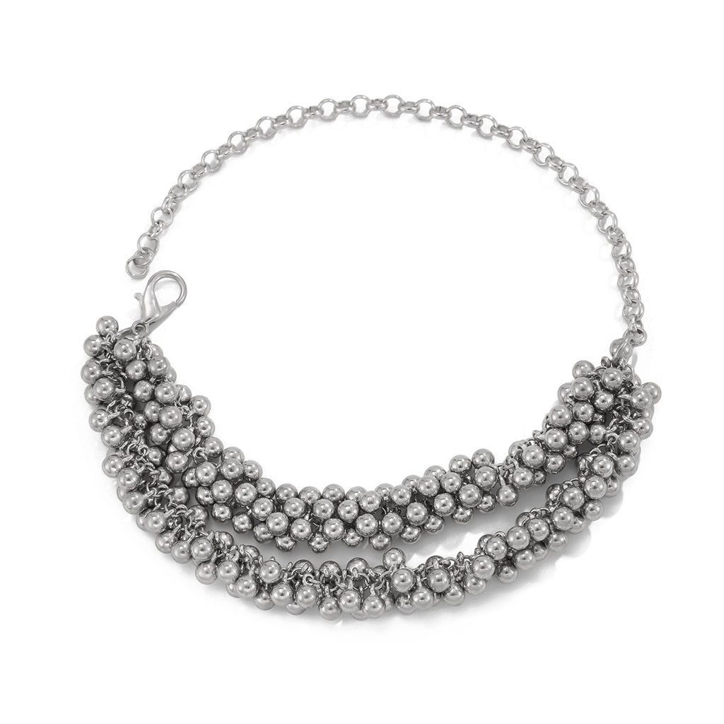 Multi-Layer Bead & Chain Necklace | Minimalist Layered Style | English Rose