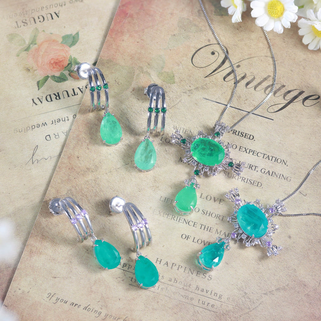 Cross Earrings & Necklace Set | Vintage Palace Style | Several-Tones