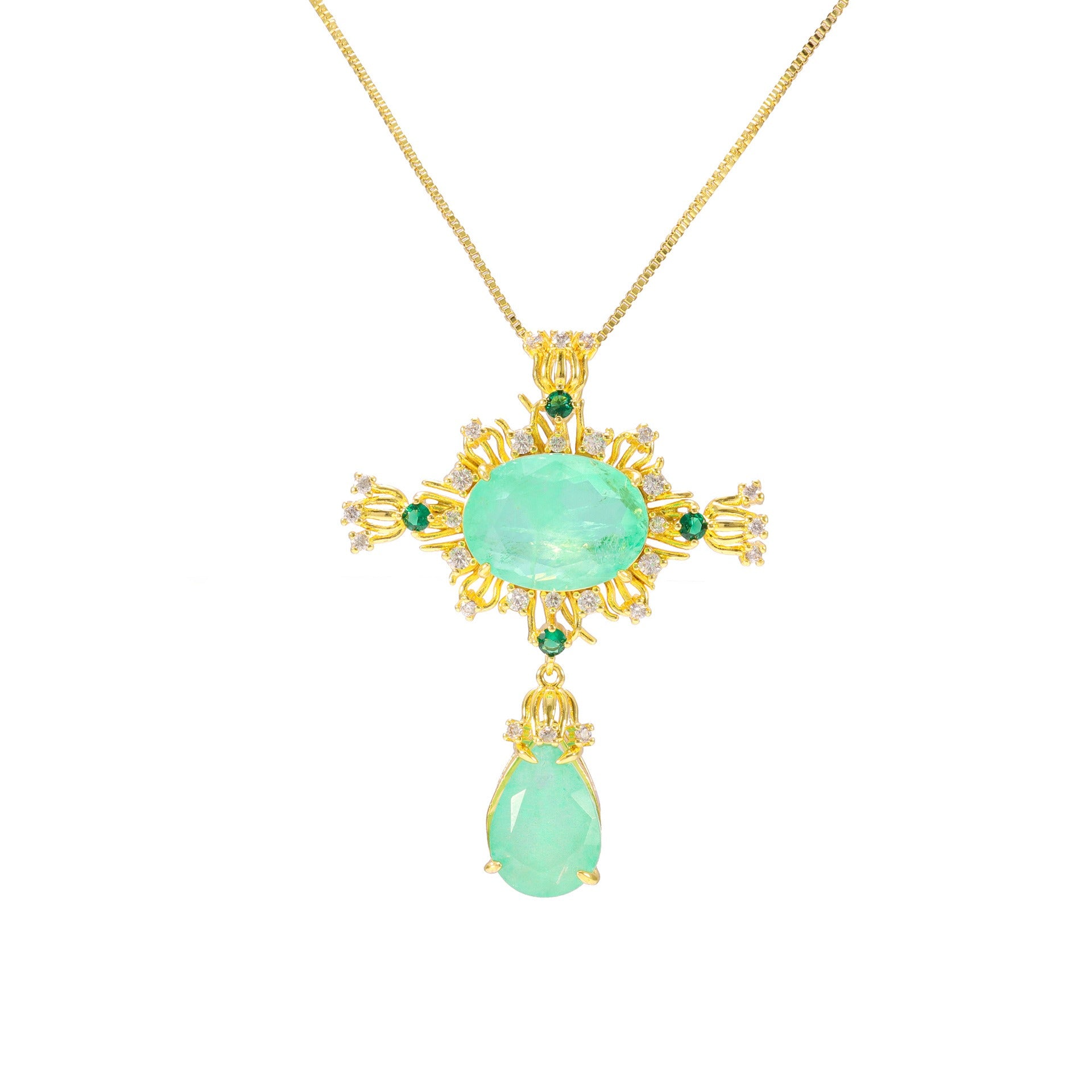 Cross Earrings & Necklace Set | Vintage Palace Style | Several-Tones