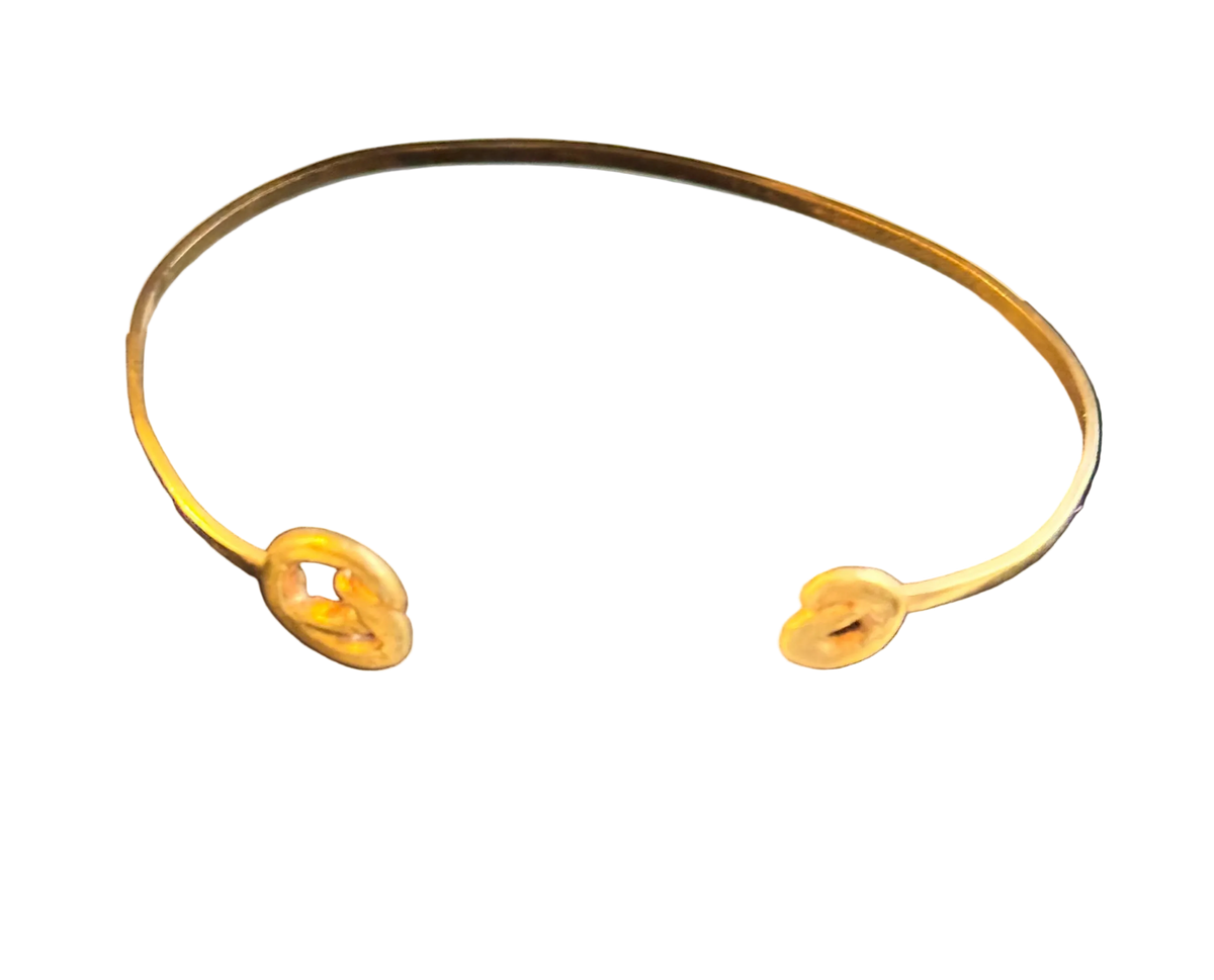 24ct Gold Plated Coin Knot Cuff Bangle