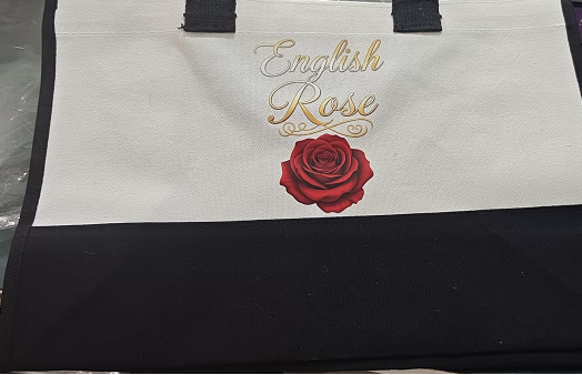 Linen Cotton Shopper Tote Bag English Rose Made to Order