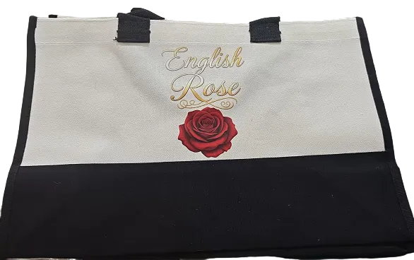 Linen Cotton Shopper Tote Bag English Rose Made to Order