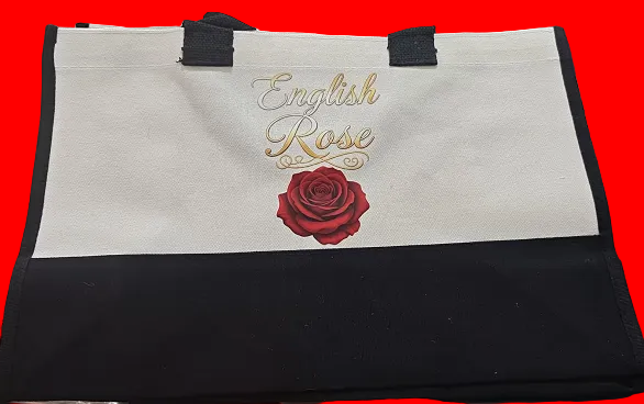 Linen Cotton Shopper Tote Bag English Rose Made to Order