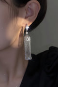 Vintage Style Silver-Tone Chandelier Tassel Drop Earrings | English Rose