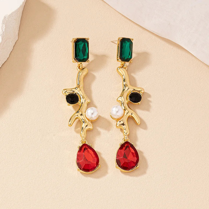 Geometric Rose Earrings in a Vintage Style For Today. Gold tone & post studs for women